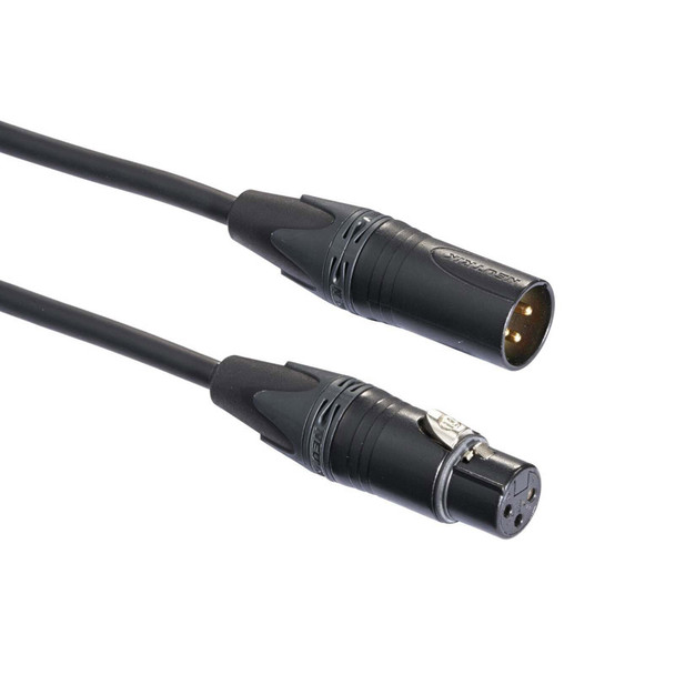 MOGAMI 1m XLRF - XLRM Mic Cable with Neutrik Black and Gold XLR 