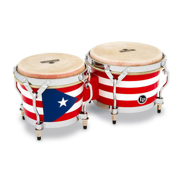 LP LPM199-PR Music Collection Mini Bongos, Puerto Rican Flag 