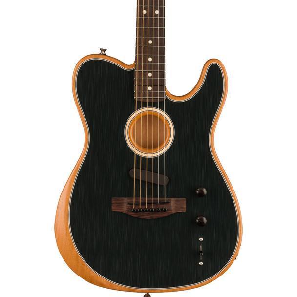 Fender Acoustasonic Player Telecaster Electro-Acoustic Guitar, Brushed Black 