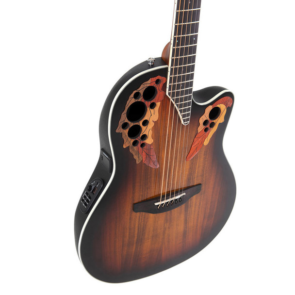 Ovation CE48P-KOAB Celebrity Elite Exotic Electro-Acoustic Guitar, Dark Burst 