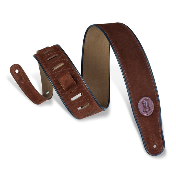Levys MSS3-BRG 2.5 inch Leather Guitar Strap, Brown 