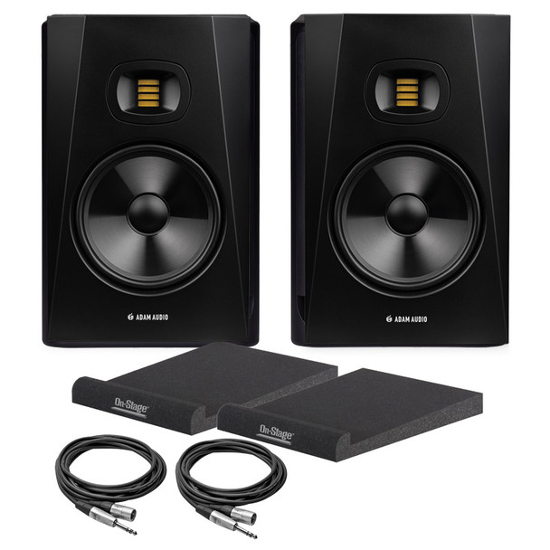 ADAM T8V Active Studio Monitors (Pair) With Isolation Pads & Cables 
