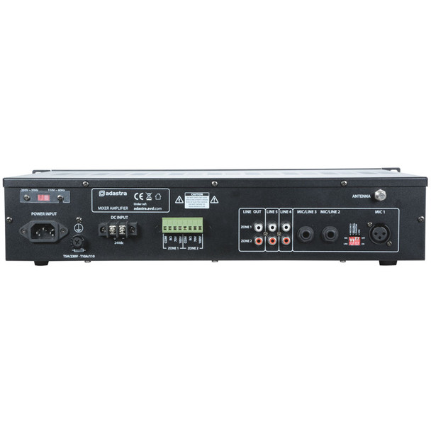 Adastra RM1202 2-Zone Mixer-Amplifier with USB/SD/FM/Bluetooth  (b-stock)