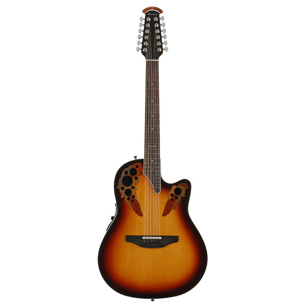 Ovation 2758AX-NEB Elite Standard 12 String Electro-Acoustic Guitar, New England Burst 