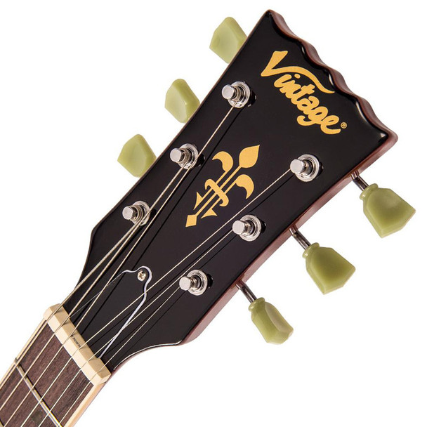 Vintage V100 Reissued Electric Guitar, Gold Top 