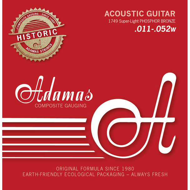 Adamas Historic 1749 Super-Light Phosphor Bronze Acoustic Guitar Strings 11-52 