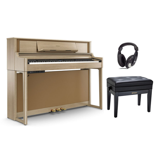 Roland LX705-LA Digital Piano, Light Oak with Bench and Headphones 
