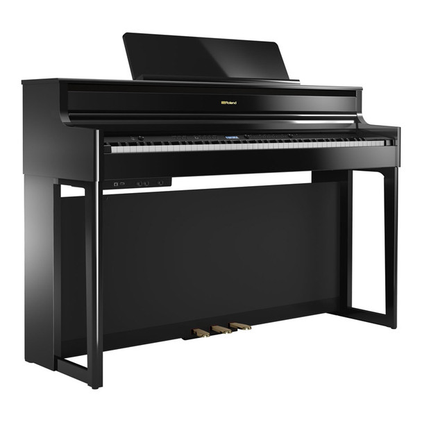 Roland HP704-PE Digital Piano, Polished Ebony with Bench and Headphones 