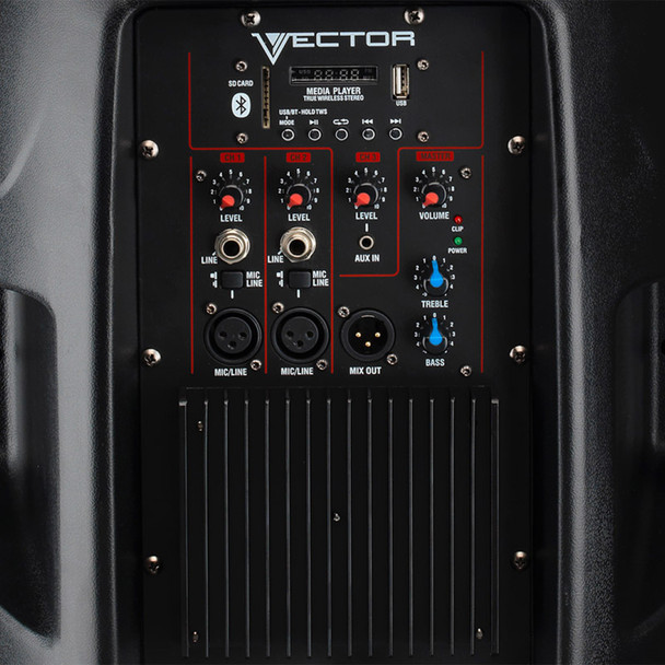 Vector by HH VRE-12AG2 Active PA Speaker Bundle with Stands & Cables 