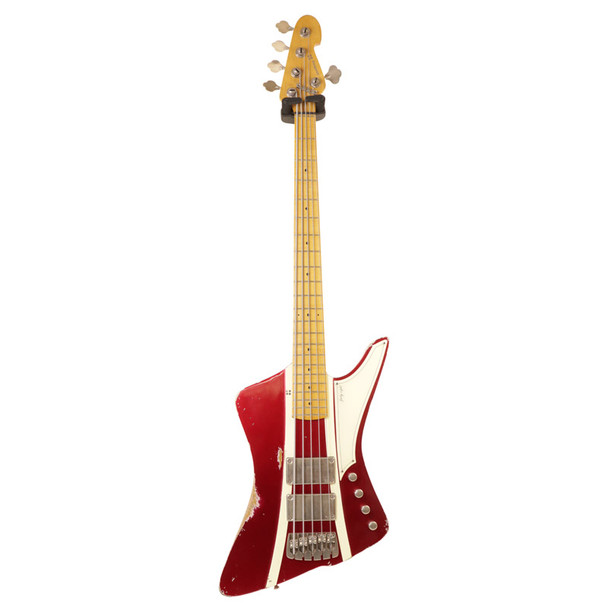 Sandberg Forty Eight V Electric Bass Guitar, Hardcore Aged Metallic Red 