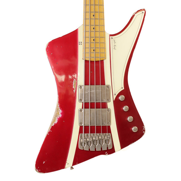 Sandberg Forty Eight V Electric Bass Guitar, Hardcore Aged Metallic Red 