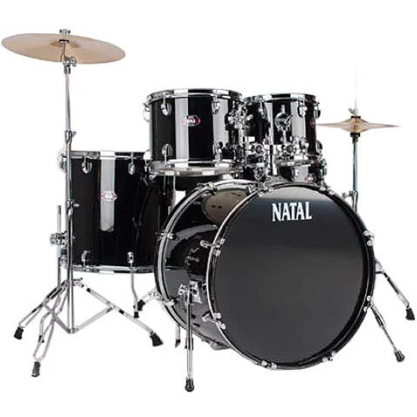 Natal DNA Rock Drum Kit in Black Complete with Hardware and Cymbals 