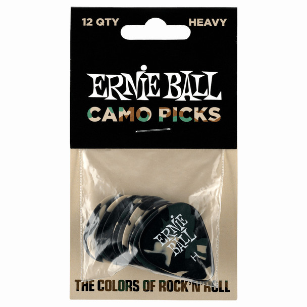 Ernie Ball Heavy Camouflage Pick, 12 Pack 