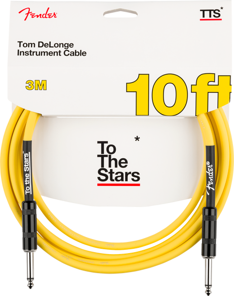 Fender Tom DeLonge 10ft To The Stars Instrument Cable, Graffiti Yellow 