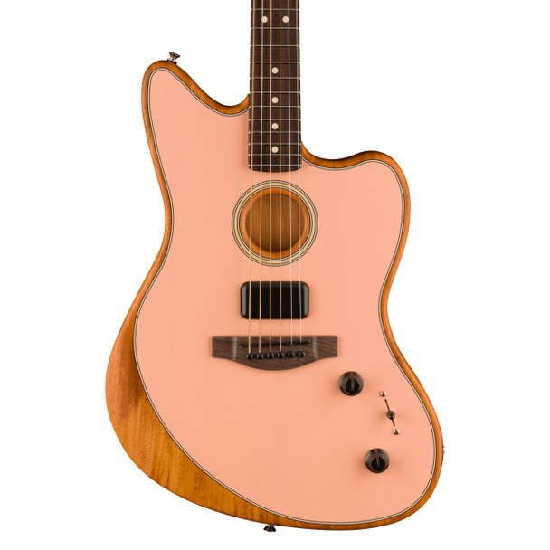 Fender Acoustasonic Player Jazzmaster Electro-Acoustic Guitar, Shell Pink 