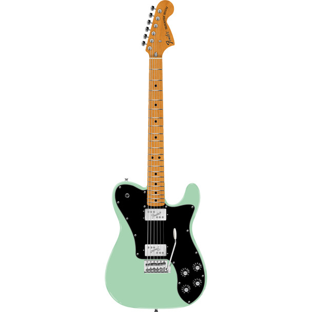 Fender Vintera II 70s Telecaster Deluxe Electric Guitar with Tremolo, Surf Green, Maple 