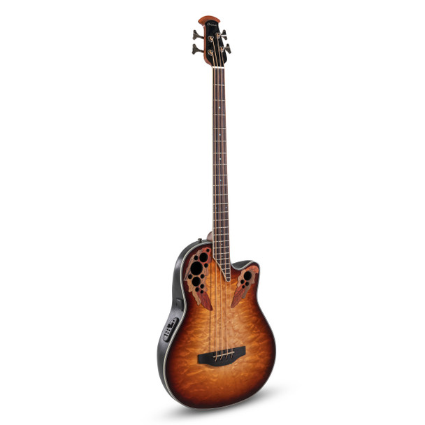 Ovation CEB-44X-7C-G Celebrity Elite Plus Electro Acoustic Bass, Cognac Burst 