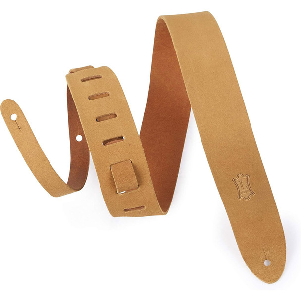 Levys Suede Leather 2 Inch Extra Long Guitar Strap, Tan 