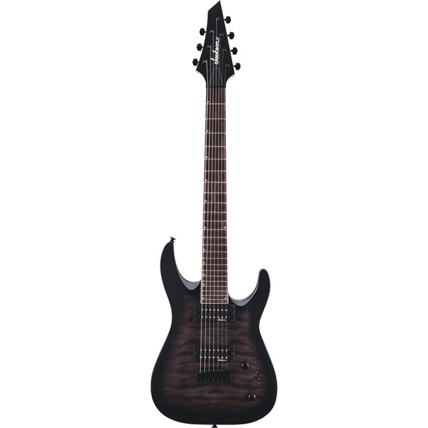 Jackson JS22Q-7 DKA Quilted Maple Electric Guitar, Transparent Black Burst 