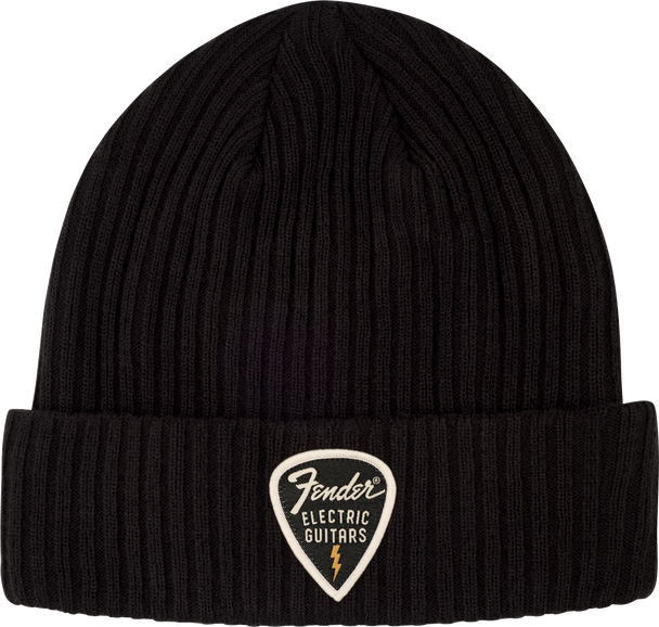 Fender Pick Patch Ribbed Beanie, Black 