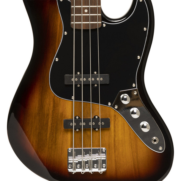 STAGG SBJ-30 Electric J-Bass Guitar Roasted Maple Neck, Sunburst 