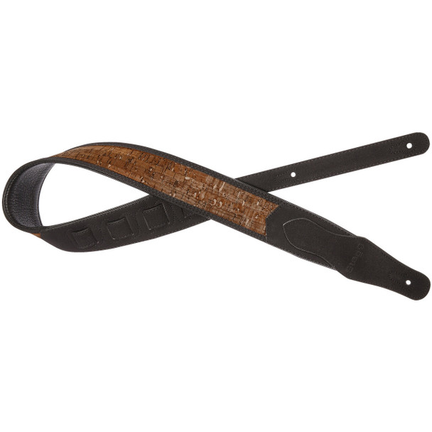 STAGG SFS-WD-CORK BRW Black Faux Suede Guitar Strap 