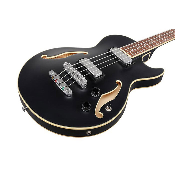 Ibanez AGB200-BKF Artcore Hollow Body Bass Guitar, Black Flat 