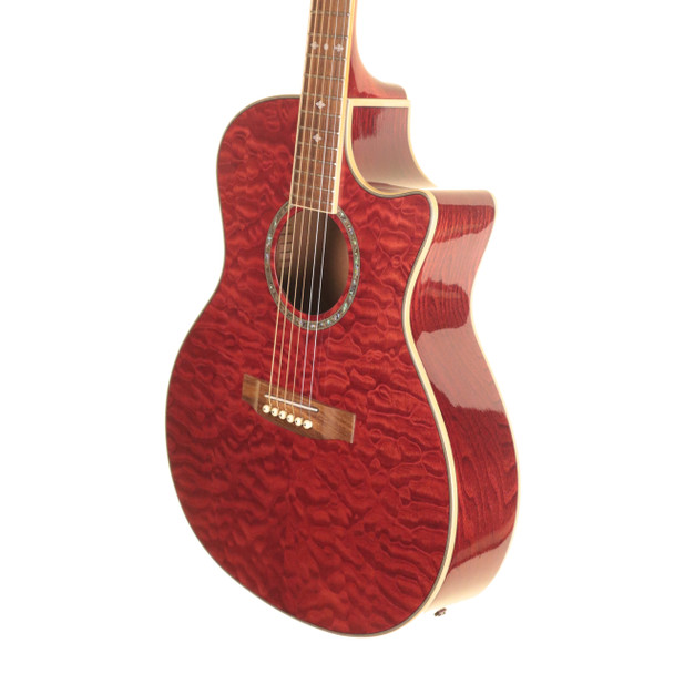 Crafter EG-210CEQ/TR Electro Acoustic Guitar, Transparent Red (pre-owned)