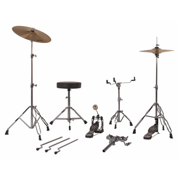 Natal DNA F22 5-Piece Complete Drum Kit with Cymbals, Matte White 