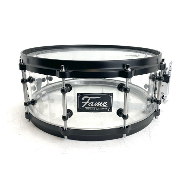 Fame 14x5.5 Inch Clear Acrilyc Snare Drum (pre-owned)