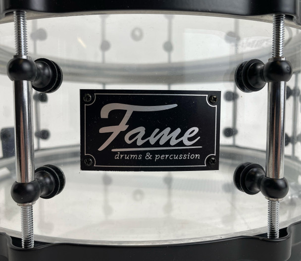 Fame 14x5.5 Inch Clear Acrilyc Snare Drum (pre-owned)