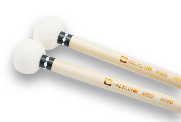 Chalklin CMS22 Hard Felt Timpani Mallets (Natural Shaft) 