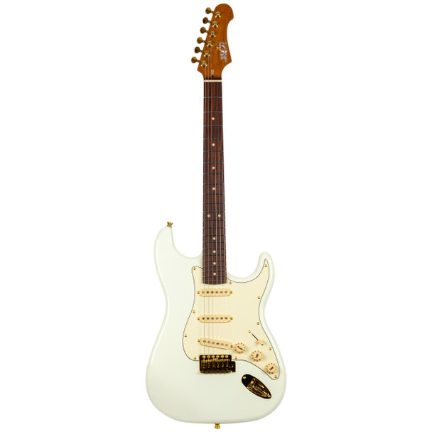 Jet JS-380 OW G Electric Guitar, White with Gold Hardware 