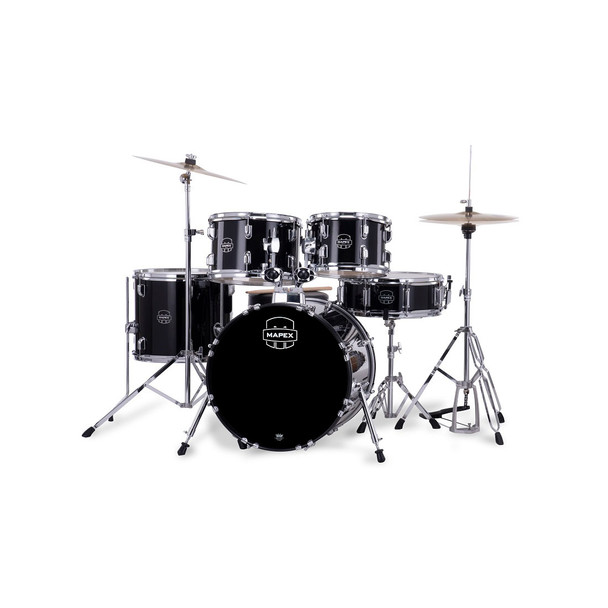 Mapex Comet 20 Inch Drum Kit with Hardware and Cymbals, Black 