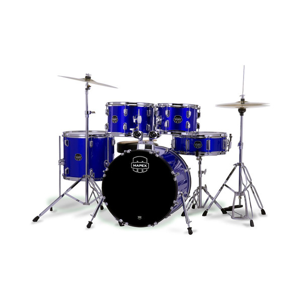 Mapex Comet 22 Inch Drum Kit with Hardware and Cymbals, Indigo Blue 