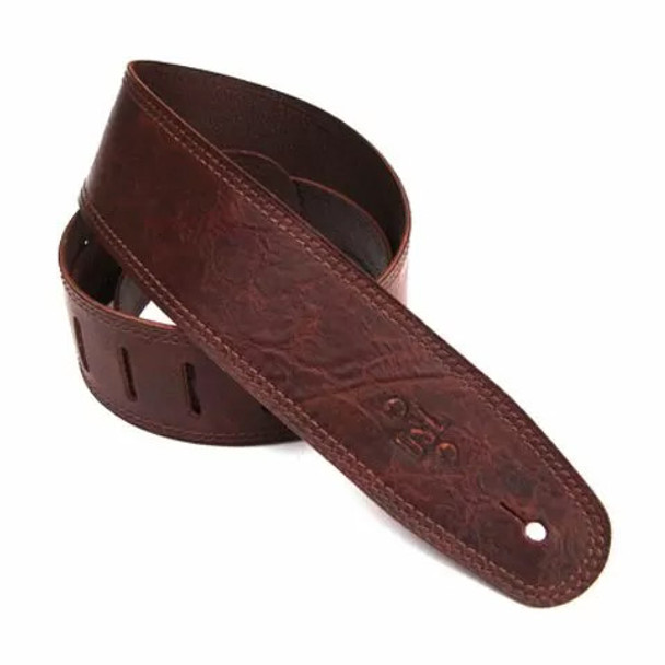 DSL Leather 2.5 Inch Leather Guitar Strap, Distressed Brown  