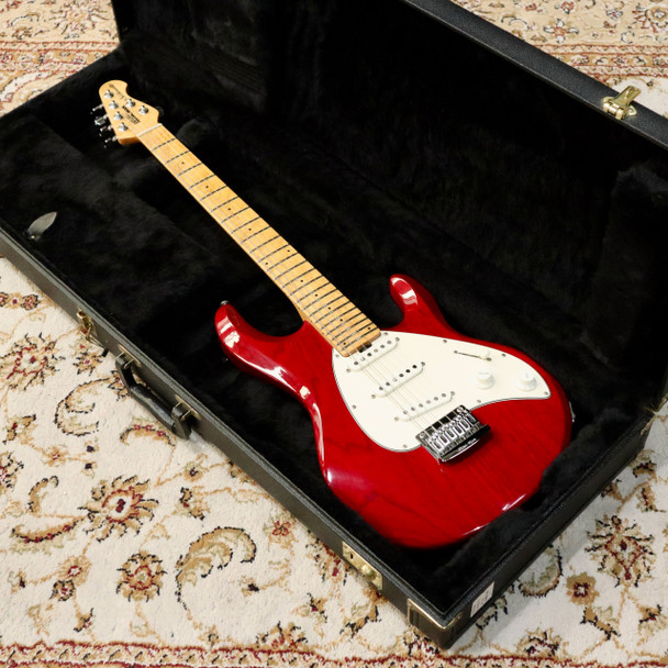 Ernie Ball Music Man USA 89 Silhouette Electric Guitar, Trans Red with Case (pre-owned)