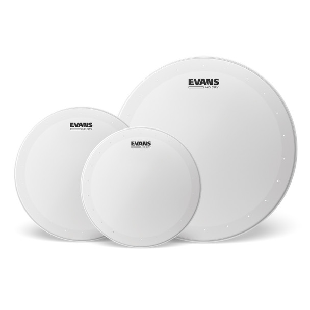 Evans ETP-HDD-R HD Dry Tom Drumheads Rock Tom Pack (10, 12, 16 Inch) 