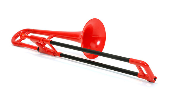 pBone Mini Plastic Trombone, includes Bag & Mouthpiece, Red 