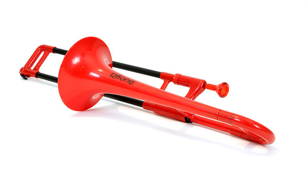 pBone Mini Plastic Trombone, includes Bag & Mouthpiece, Red 