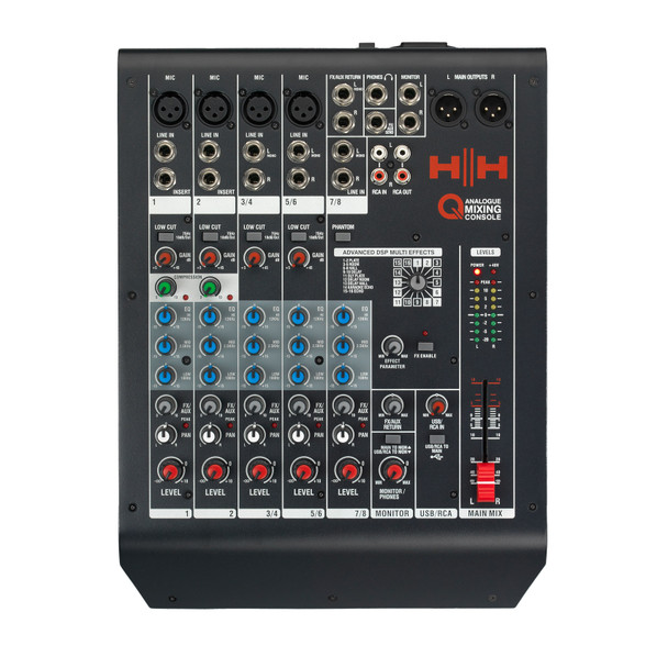 HH Q Series Mixer Q8FX 8 Channel Analogue Mixing Console  (ex-display)
