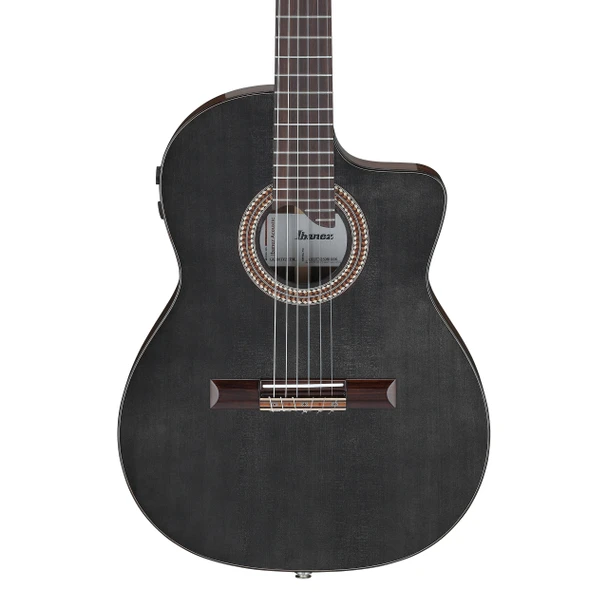 Ibanez GA360TCE-TBK Thinline Electro Acoustic Guitar, Transparent Black 