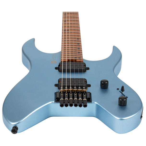 Spira S-400 MPB Headless Electric Guitar, Satin Blue 