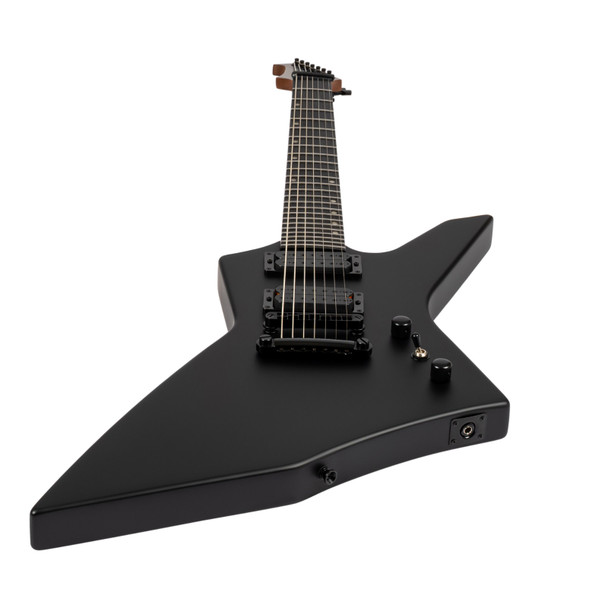 Spira X-407 MBK 7 String Electric Guitar, Satin Black 