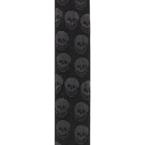 D'Addario Woven Guitar Strap, Skulls Black Tubular 