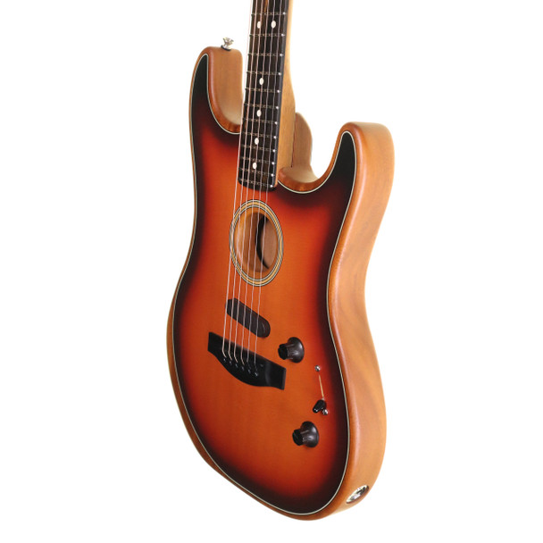 Fender American Acoustasonic Stratocaster Guitar, Sunburst with Gig Bag (pre-owned)