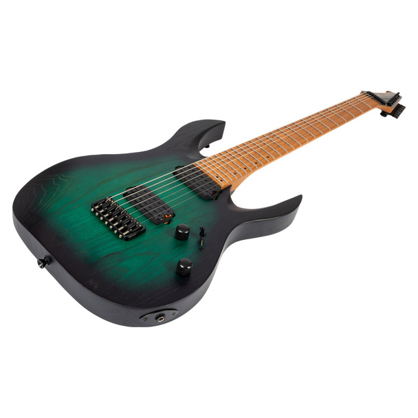 Spira S-607 AGR 7 String Electric Guitar, Green Stain 