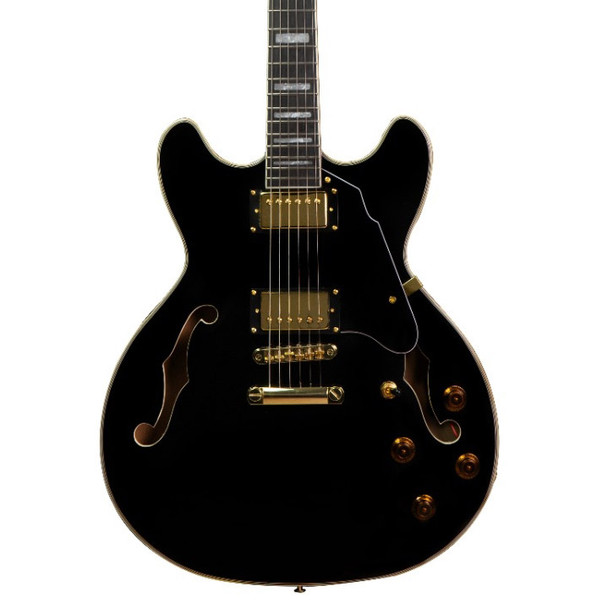 Gould GE50BLK Union Black Semi Hollow Electric Guitar  