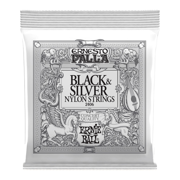 Ernie Ball Ernesto Palla Nylon Black & Silver Classical Guitar Strings 