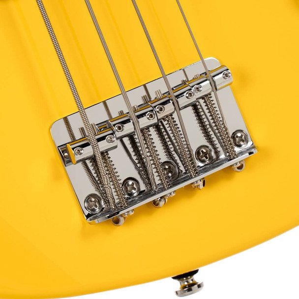 Cort GB Short Scale Electric Bass Guitar, Yellow Crush 